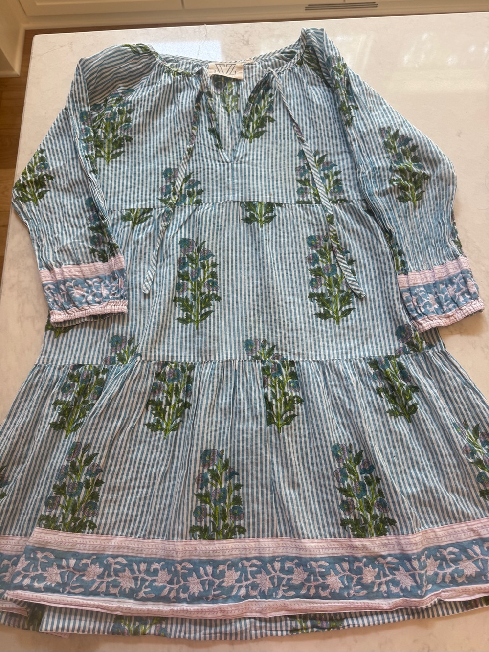 Tuckernuck SZ Blockprint Striped Floral Tunic Dress - Picture 5 of 5